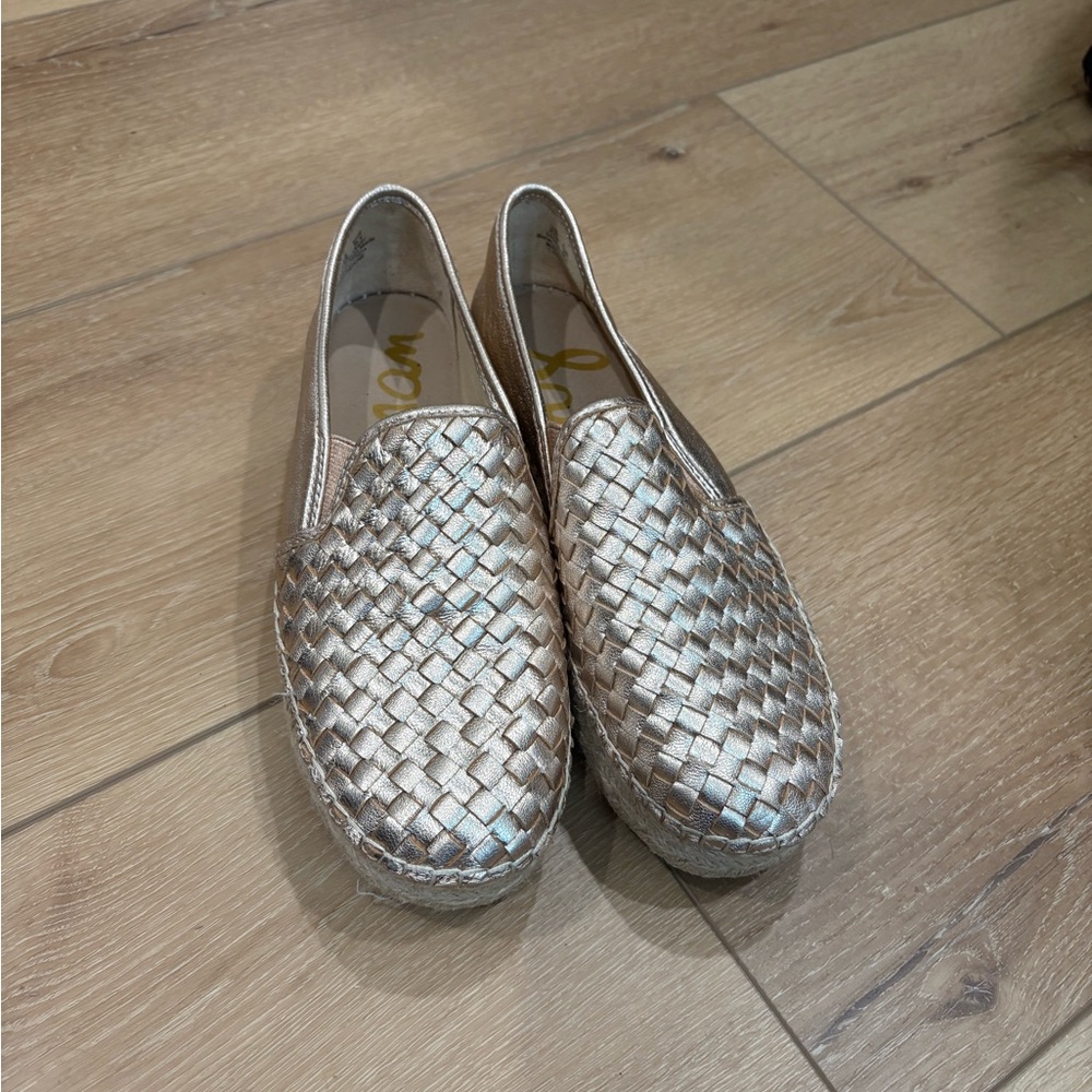 Sam Edelman Metallic Woven Espadrilles